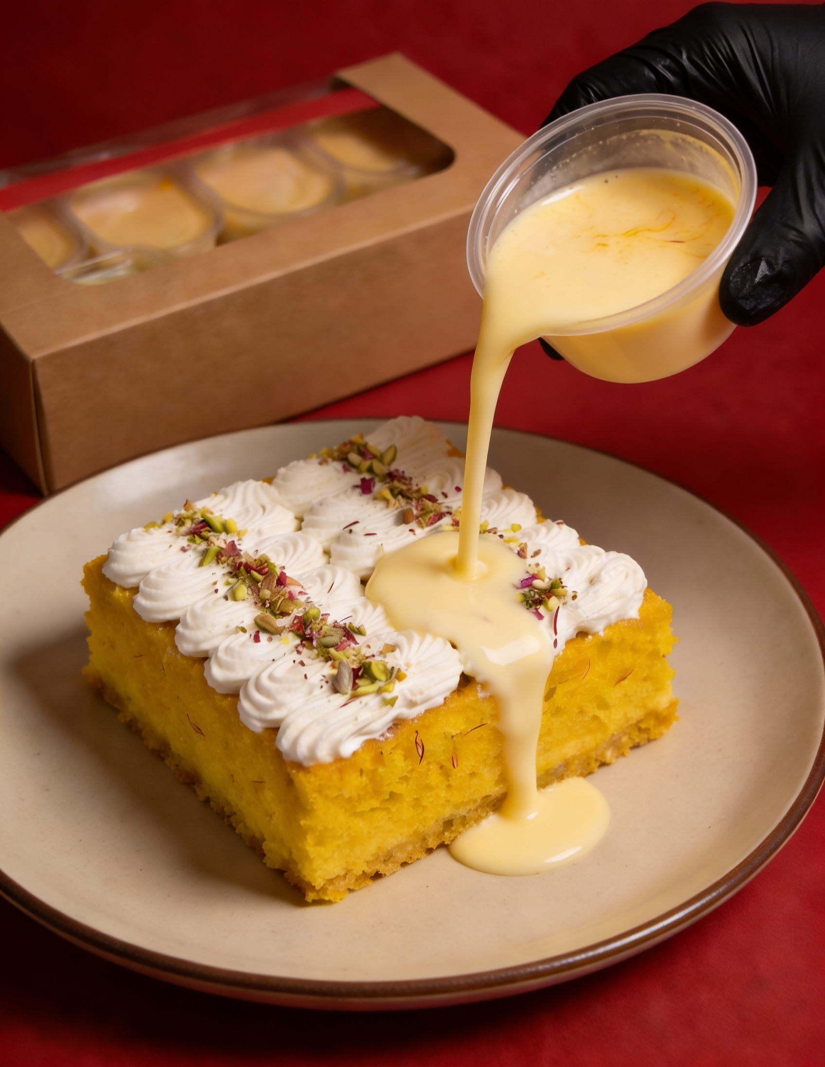 Saffron Milk Cake Tray (Halal) 🌼